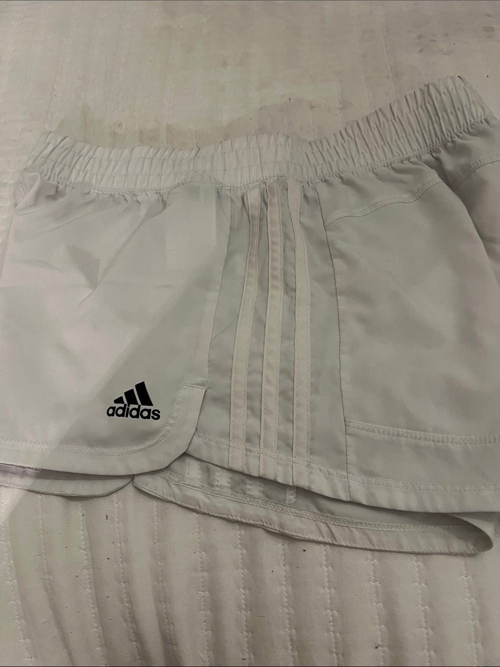 adidas White Athletic Shorts with Subtle Logo